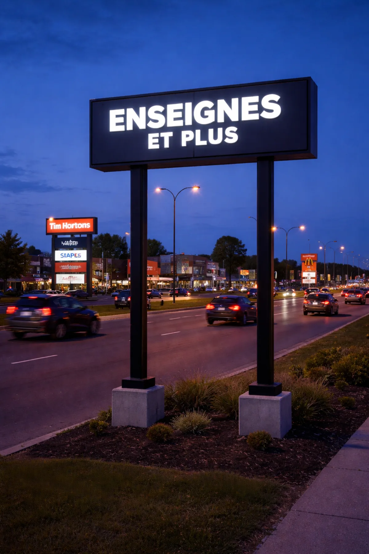 Enseigne sur pylône